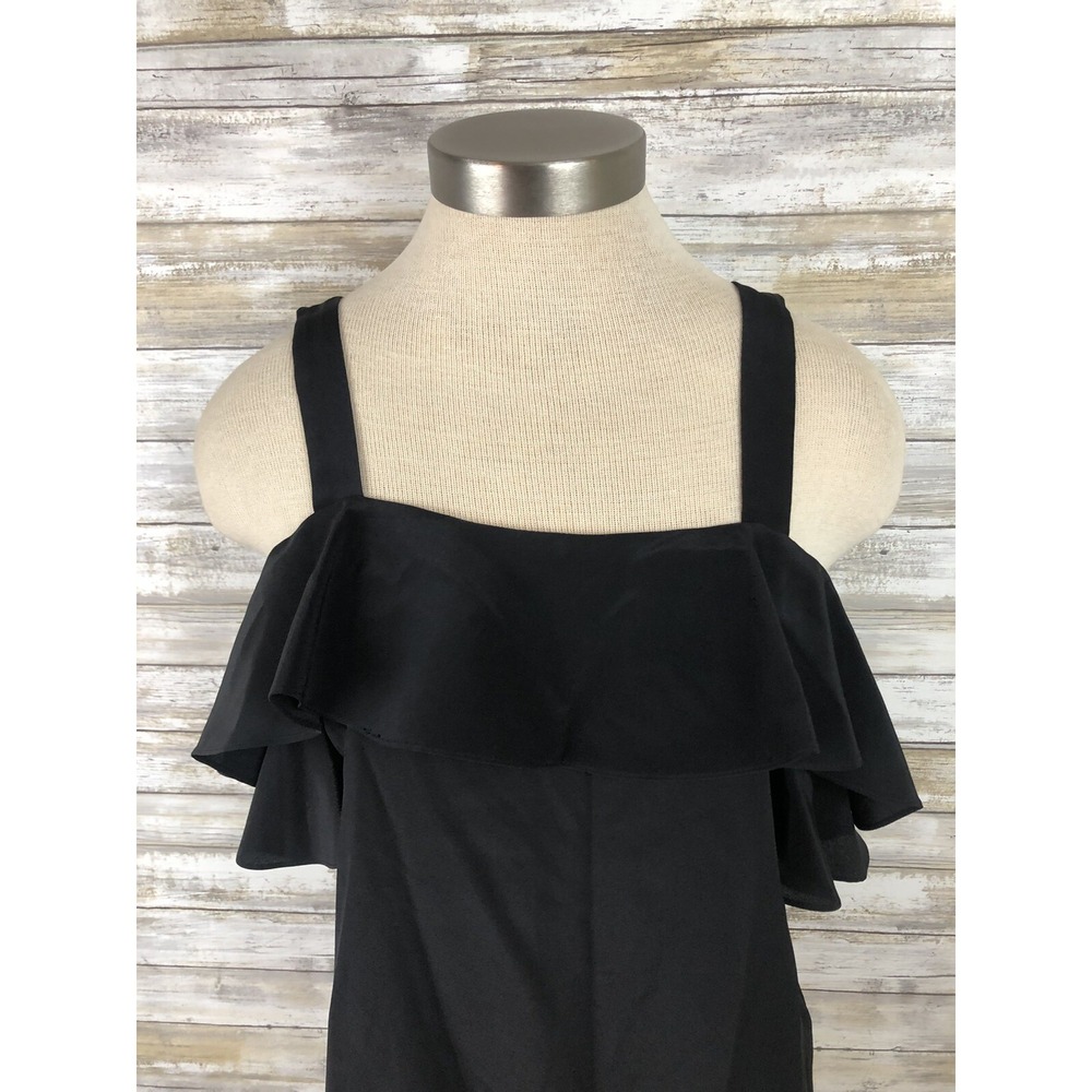 JCREW Top Cold-shoulder Size 2 Black G5184 - Picture 2 of 5